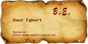 Baur Egbert névjegykártya
